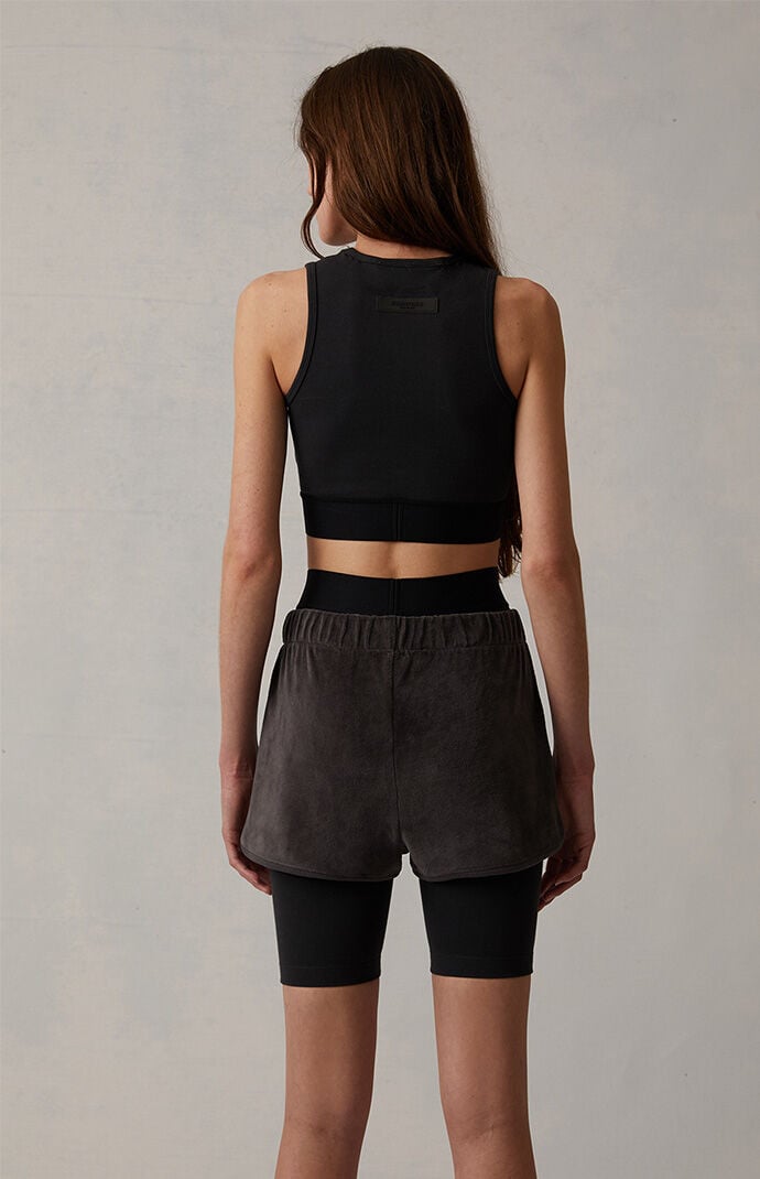 Fear of God Essentials Women s Iron Velour Beach Shorts PacSun
