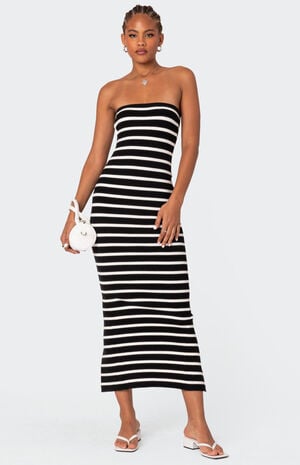 Knit Back Slitted Maxi Dress image number 1