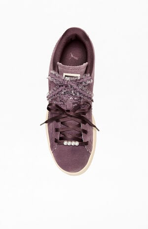Women's Burgundy Suede Bloom Sneakers image number 5