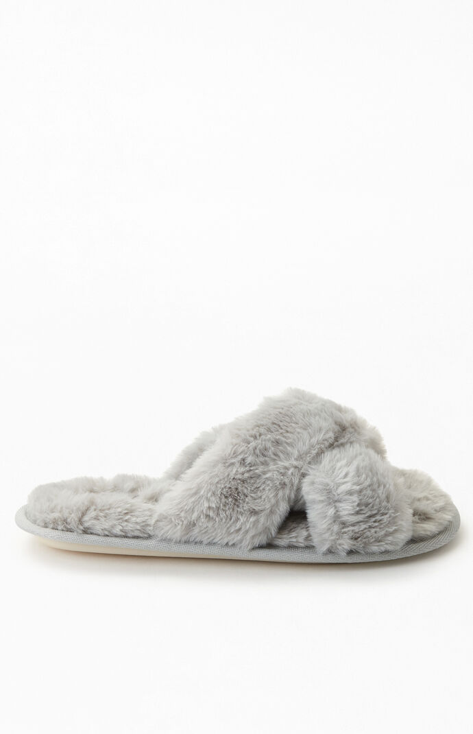 By PacSun Dark Gray Fuzzy Slippers