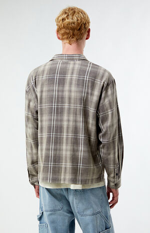 Washed Cropped Flannel Shirt image number 3