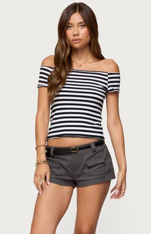 Amanda Striped Off Shoulder Top image number 1
