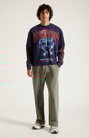 Green Fleece Extreme Baggy Sweatpants image number 5