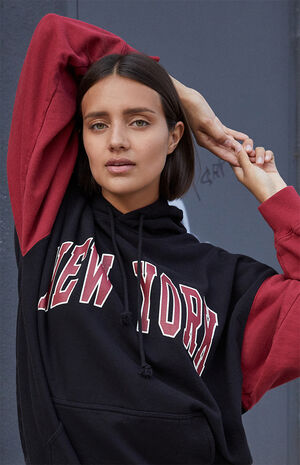 new york hoodie black and red