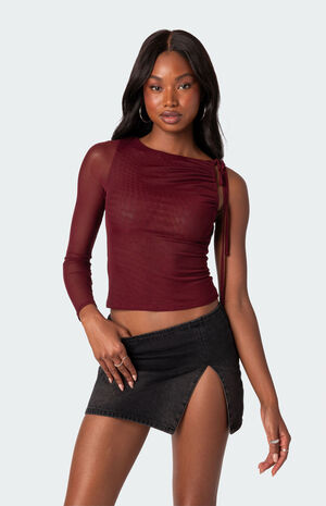 Jupiter One Shoulder Mesh Top image number 3