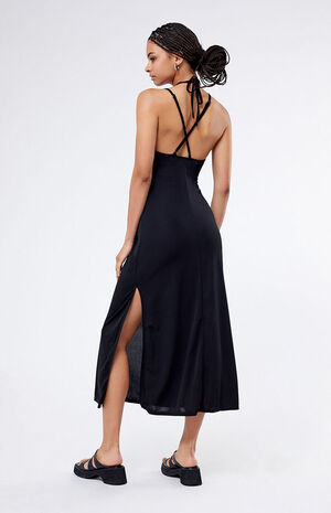 Tie front Cinched Midi Dress image number 4