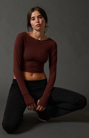 Active Suki Off-The-Shoulder Long Sleeve Top