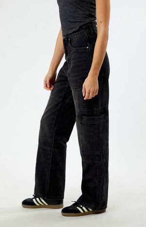 Charcoal Combat Straight Leg Jeans image number 3