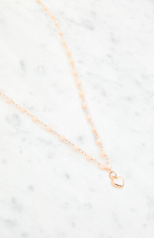 Pink Beaded Chain Necklace image number 2