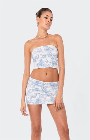 Delft Print Strapless Top image number 2