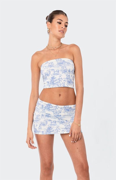 Della Printed Strapless Knit Top in Assorted main image 1