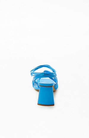 Women's Blue Strappy Heeled Sandals image number 3