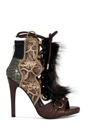 Women's Heather Animal Print Stiletto Sandals image number 1