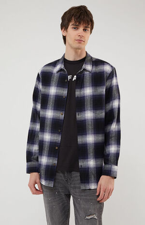 Navy Luke Plaid Flannel Shirt image number 2