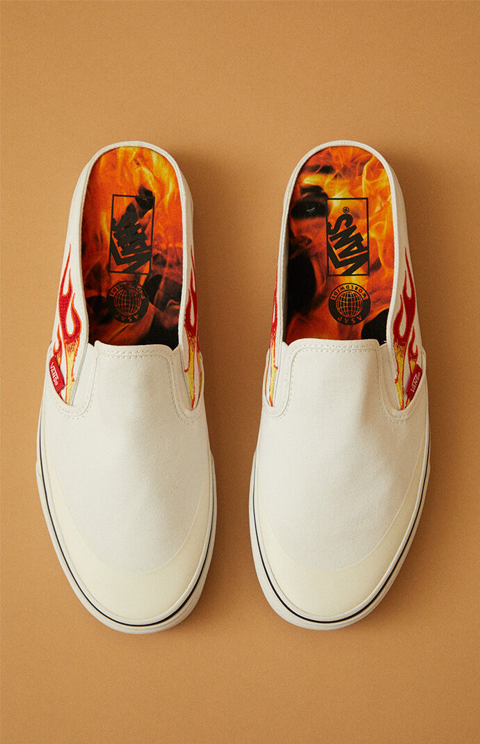 White vans slip ons famous footwear 2025
