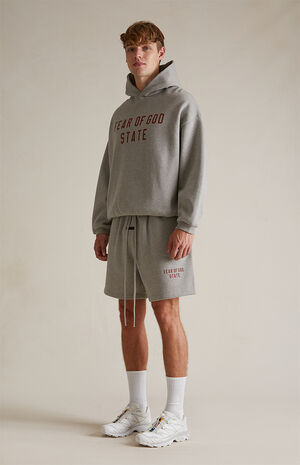 Dark Heather Oatmeal Fleece Soccer Sweat Shorts image number 2