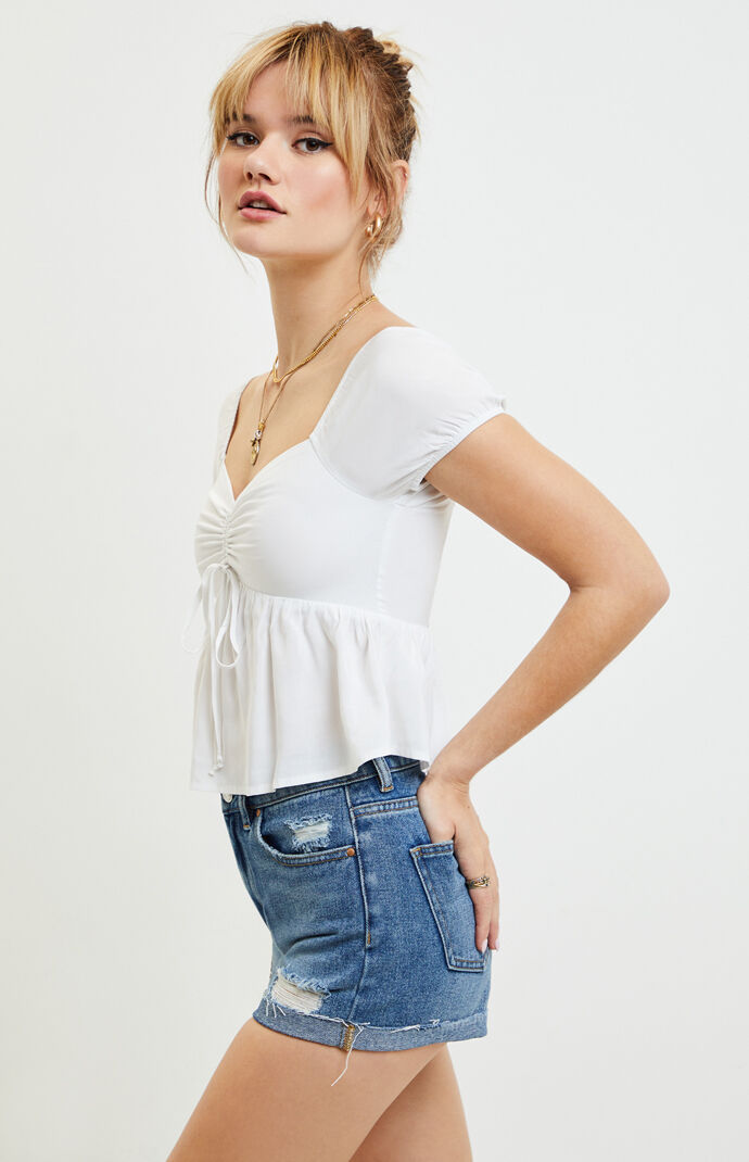 Cinched Babydoll Top