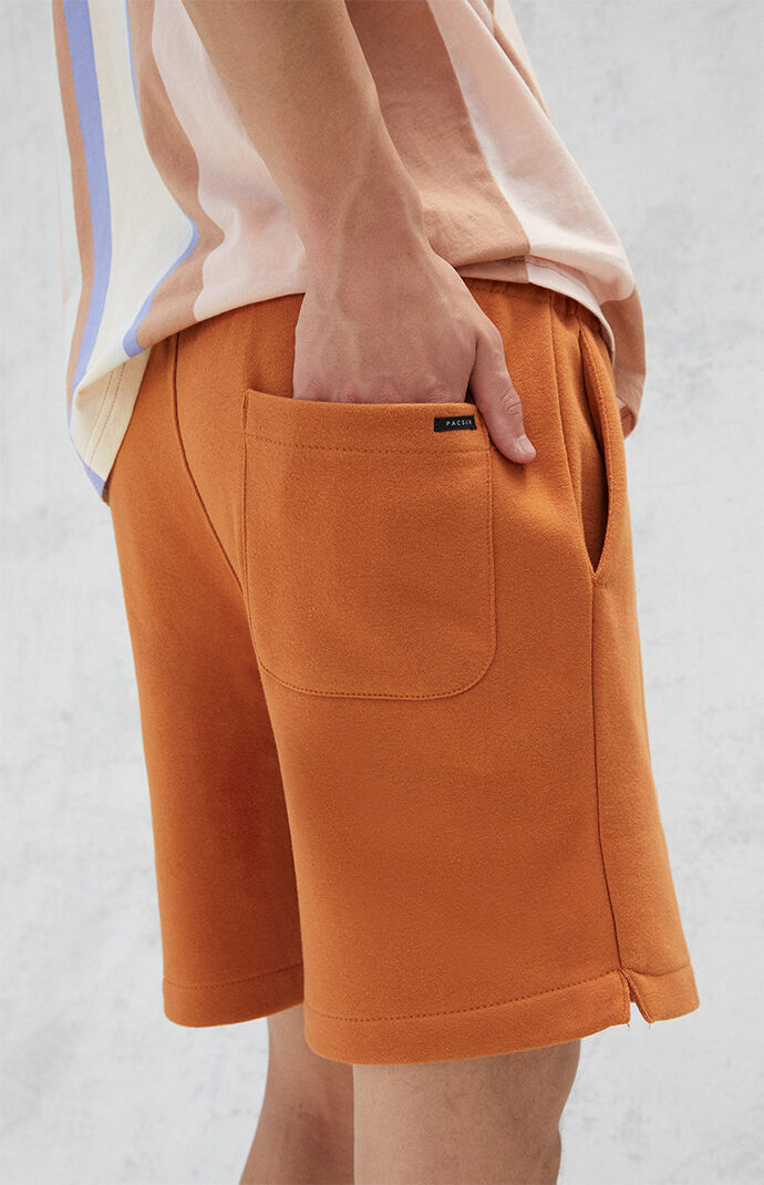 Brown Fleece Drawstring Volley Shorts