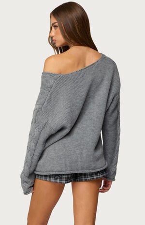 Inga Oversized Cable Knit Sweater image number 3