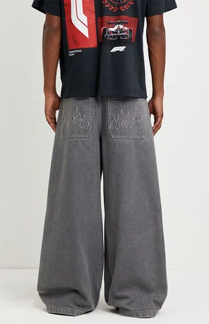 Ryder Ultra Baggy Jeans Flames Gray image number 4