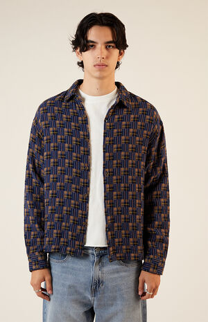 Washed Cropped Camp Flannel Shirt image number 1