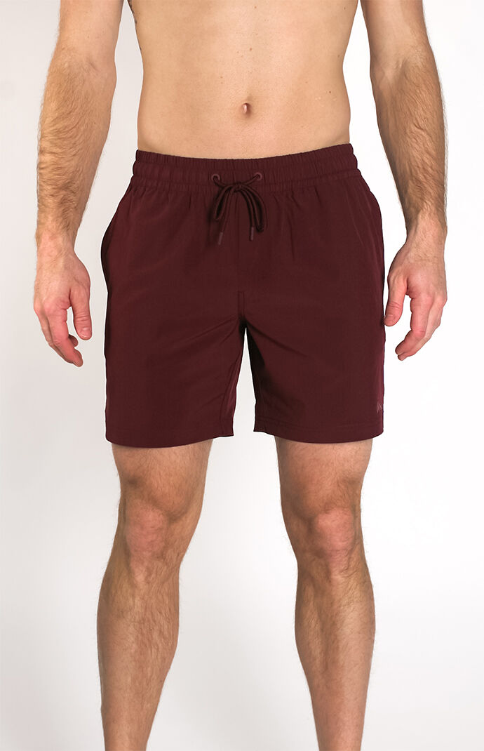 Burgundy Recycled Seeker 17.5" Swim Trunks