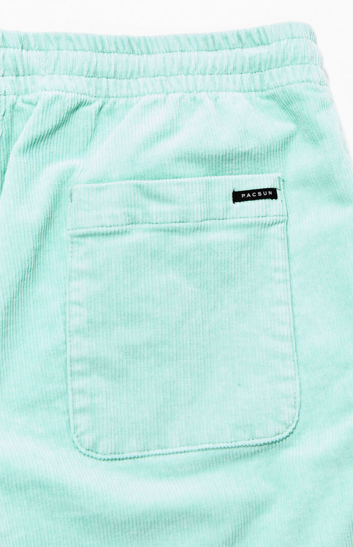 Mint Corduroy Volley Shorts