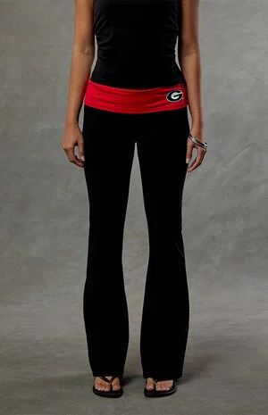 Georgia Bulldogs Fold-Over Flare Yoga Pants image number 1