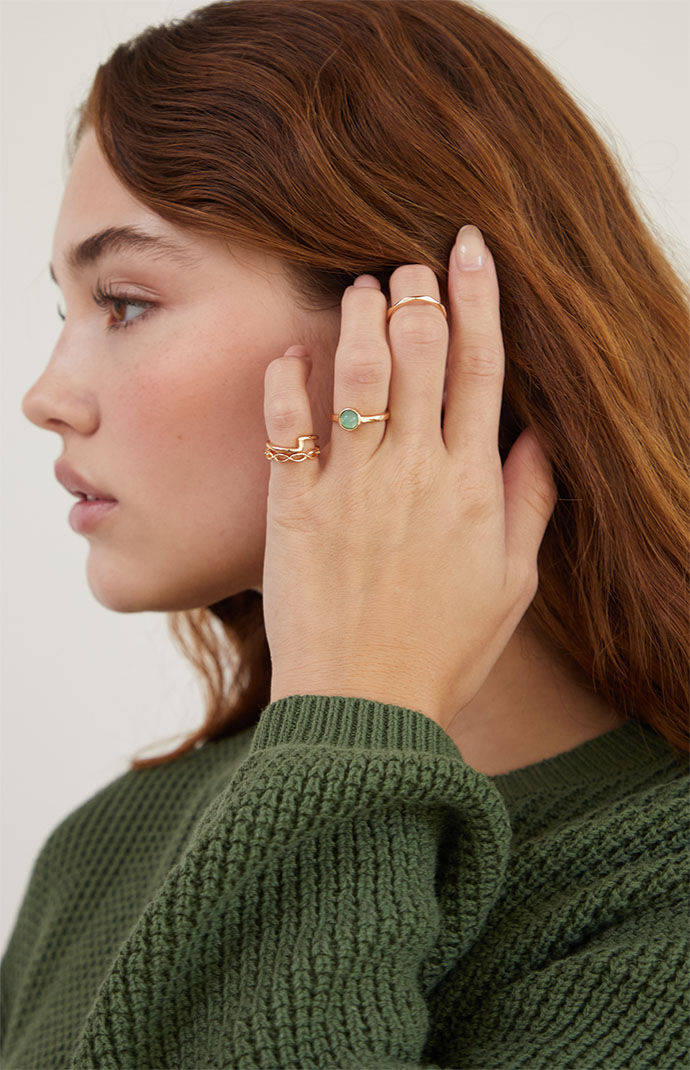 LA Hearts 9 Pack Gem Rings PacSun