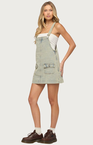 Overall Denim Mini Dress image number 4