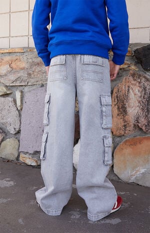 Gray Baggy Cargo Jeans Gray Baggy Cargo Jeans image number 7