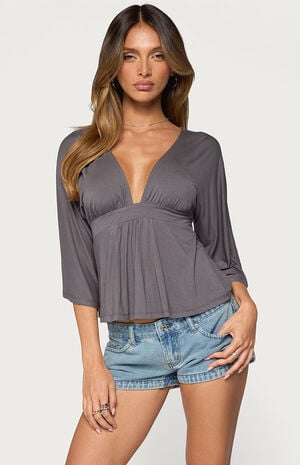 Kleoh V Neck Babydoll Top image number 1