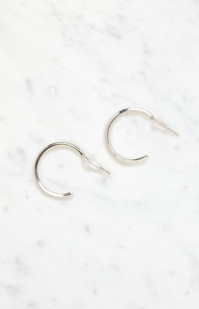 Silver Thin Hoop Earrings