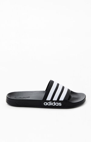 Black Adilette Shower Slide Sandals image number 1