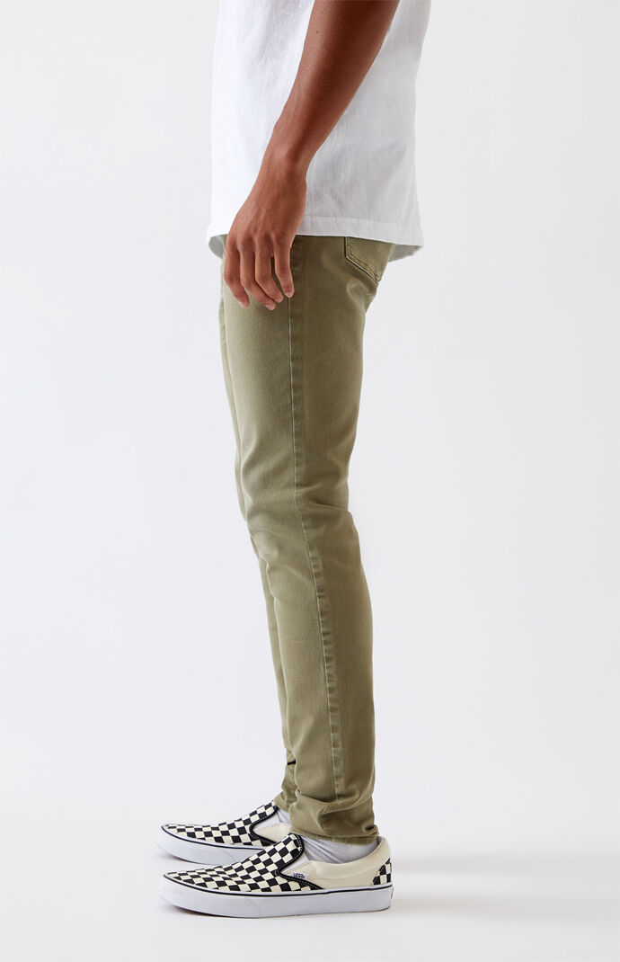 Olive Stacked Skinny Jeans