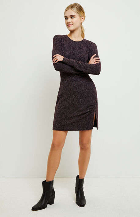 Metallic Textured Mini Dress