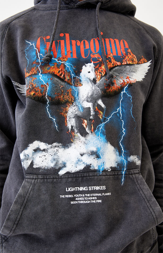 Washed Lightning Strikes Hoodie