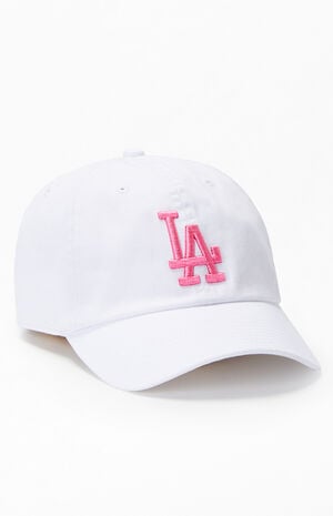 White & Pink LA Dodgers Strapback Dad Hat
