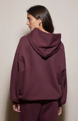 Burgundy Ultra Soft Fleece Hoodie image number 4