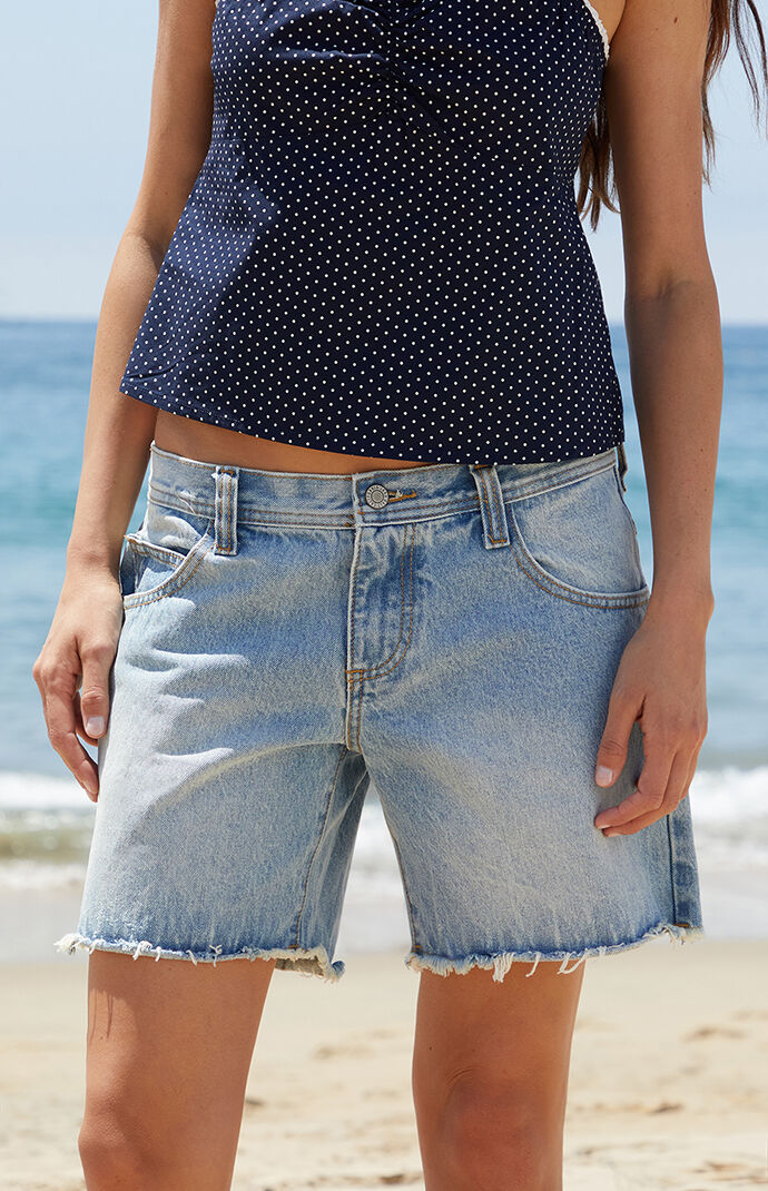 John Galt Light Blue Low Rise Relaxed Jorts