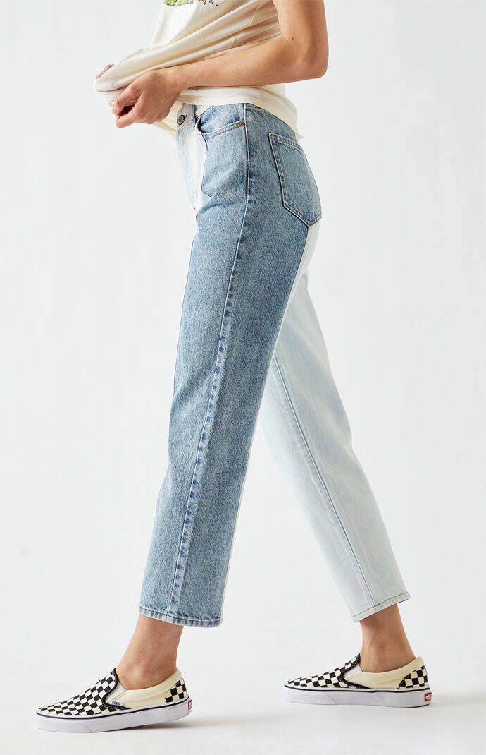 Light Blue High Waisted Straight Leg Jeans