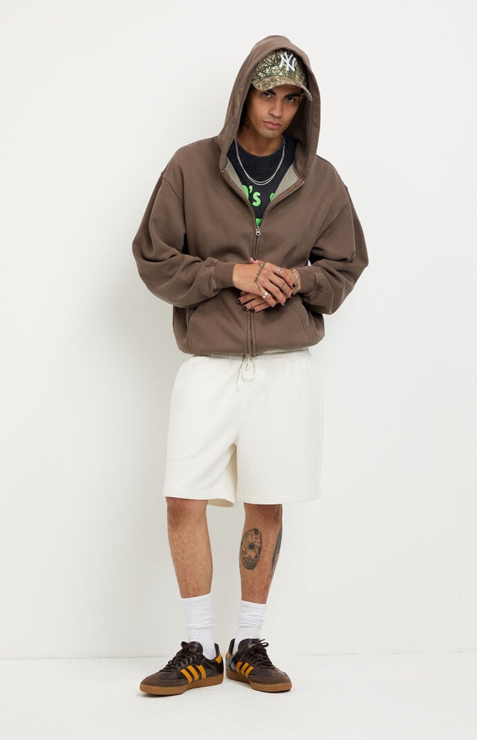 Pacsun Fleece Cream Sweat Shorts