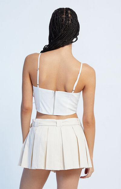 White Tiny Hearts Pleated Skort main image 0