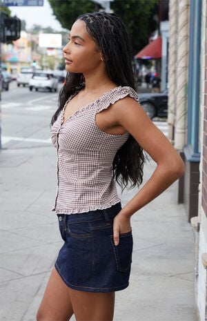 Brown Plaid Elena Top image number 3