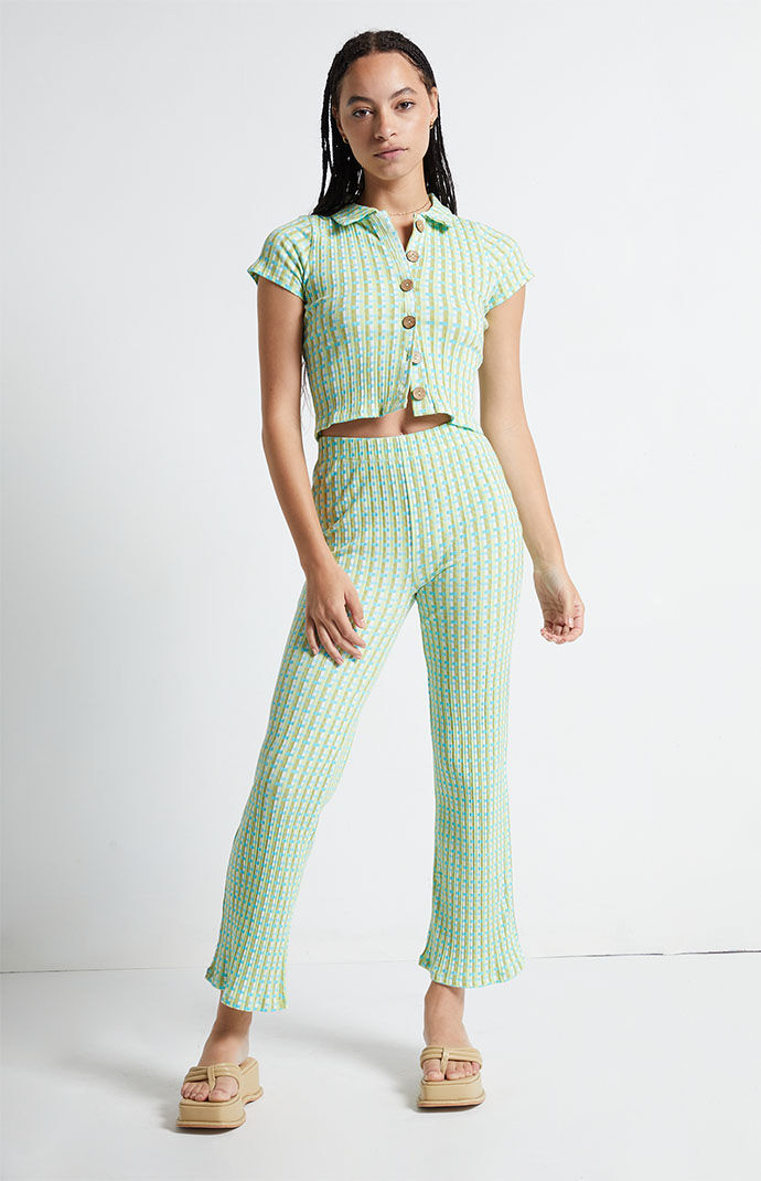 Cropped checked trousers womens sale