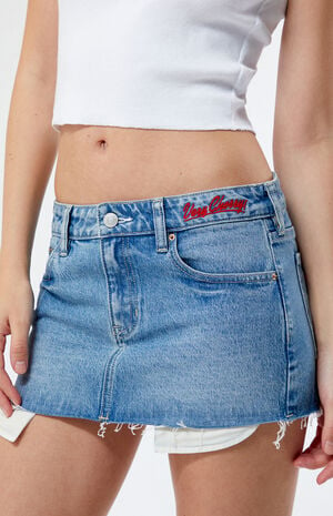 By PacSun Cherry Coke Low Rise Micro Denim Mini Skirt image number 2