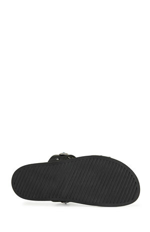 Women's Storge Black Flat Sandals image number 4