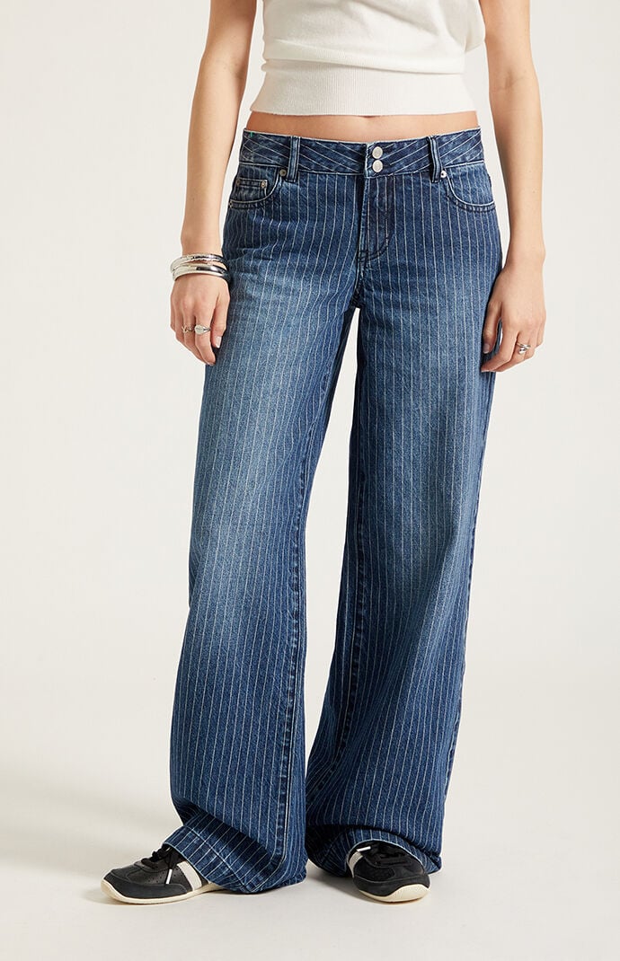 Pacsun Zoe Low Rise Girlfriend Jeans Pinstripe