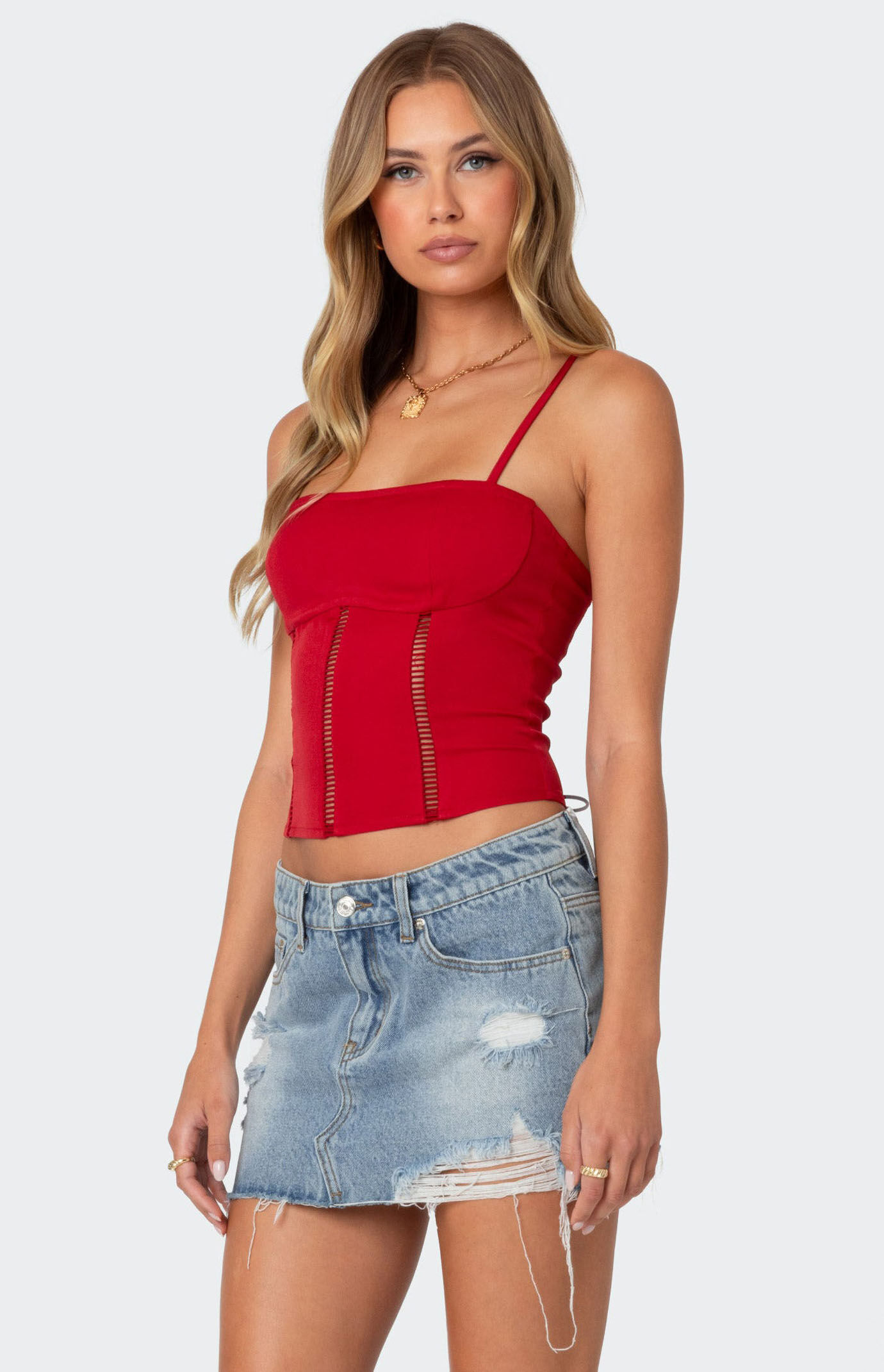 Edikted Jennie Ladder Knit Corset