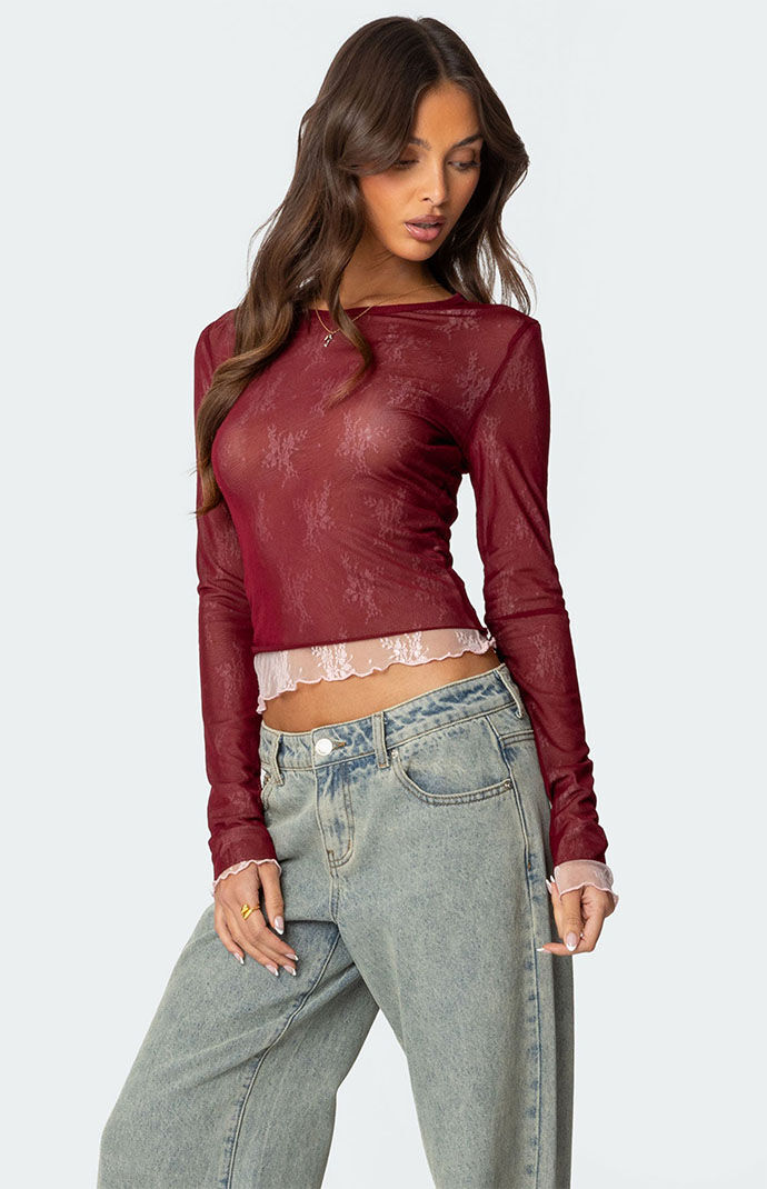 トップス Theredthread S lace up curve tops THEREDTHREAD / ザレッドスレッド】S lace up curve tops